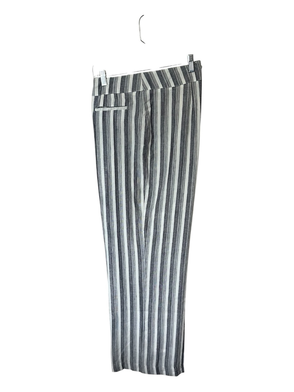 Chadwicks of Boston Linen-Blend Blue/Gray Striped Wide Leg Lined Pants Size 16P